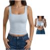 image:imageDokotoo Womens Workout Tank Tops with Built in Bra Casual Sleeveless Shirts Cross Backless Fitted Going Out TopsIce Blue