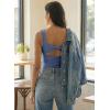 image:imageDokotoo Womens Workout Tank Tops with Built in Bra Casual Sleeveless Shirts Cross Backless Fitted Going Out TopsNavy Blue