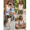 image:imageDokotoo Womens Workout Tank Tops with Built in Bra Casual Sleeveless Shirts Cross Backless Fitted Going Out TopsWhite