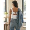 image:imageDokotoo Womens Workout Tank Tops with Built in Bra Casual Sleeveless Shirts Cross Backless Fitted Going Out TopsWhite