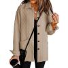 image:imageDokotoo Casual Quilted Jackets for Women Button Down Collared Long Sleeve Coats with PocketsSmoke Gray