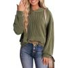 image:imageDokotoo Hoodies for Women 2026 Casual Oversized Hoodie Long Sleeve Sweatshirt Solid Pullover Ribbed Knit TopsAjungle Green