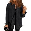 image:imageDokotoo Jean Jacket Women Trendy Fall Fashion Long Sleeve Denim Jacket Corduroy Collar Barn Jackets Oversized Coat 2025Black