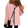 image:imageDokotoo Jean Jacket Women Trendy Fall Fashion Long Sleeve Denim Jacket Corduroy Collar Barn Jackets Oversized Coat 2025Pink
