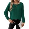 image:imageDokotoo Long Sleeve Shirts for Women Casual Fashion Loose Fit Womens Tops Crewneck Basic Pullover TunicsBlackish Green