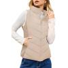 image:imageDokotoo Puffer Vest Women Sleeveless Zip Up Outerwear Stand Collar Quilted Vest Warm Winter Jackets Coats with PocketApricot