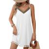 image:imageDokotoo Summer Dresses for Women 2026 Beach Vacation Sundress V Neck Embroidered Spaghetti Strap Beach Cover UpCoconut Milkwhite