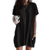 image:imageDokotoo Summer Dresses for Women 2026 Short Sleeve T Shirt Dress Loose Mini Dresses with PocketsBlack