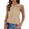 image:imageDokotoo Summer Womens Tank Tops Casual Smocked V Neck Sleeveless T Shirts Loose Cute Babydoll TunicApricot