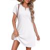 image:imageDokotoo Swimsuit Coverup for Women Waffle Knit Embroidered V Neck Bathing Suit Beach Dress Summer Swimwear CoverupsA White
