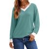 image:imageDokotoo V Neck T Shirts for Women Spring Fashion 2026 Business Casual Top Basic Tees Dressy BlousesHaze Blue