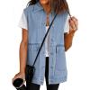 image:imageDokotoo Womens Casual Denim Vest Sleeveless Jacket Vest with PocketsBlue