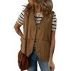 image:imageDokotoo Womens Corduroy Vests Outerwear 2025 ButtonDown Lightweight Waistcoat Sleeveless Jacket Casual VestBrown