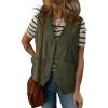 image:imageDokotoo Womens Corduroy Vests Outerwear 2025 ButtonDown Lightweight Waistcoat Sleeveless Jacket Casual VestFour Leaf Clover