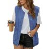 image:imageDokotoo Womens Denim Vest Sleeveless Button Down Jean Vest Waistcoat Jacket with PocketsBlue