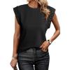 image:imageDokotoo Womens Studded Short Sleeve Tops Summer Casual Knit Solid Crew Neck Shirts Blouses