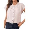 image:imageDokotoo Womens Summer Tops Ruffle Crewneck Short Sleeve Button Down Shirts Boho Chiffon BlousesApricot