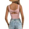 image:imageDokotoo Womens Workout Tank Tops with Built in Bra Casual Sleeveless Shirts Cross Backless Fitted Going Out TopsPink