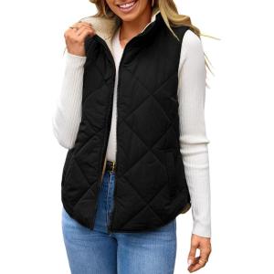 image:imageDokotoo Womens 2025 Fall Vests Sleeveless Fleece Jacket Zip Up Pockets Warm Coat Winter ClothingBlack