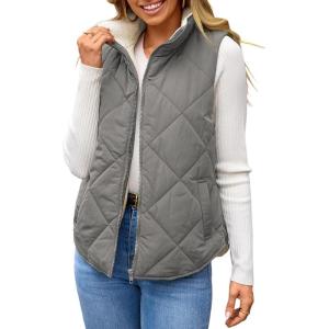 image:imageDokotoo Womens 2025 Fall Vests Sleeveless Fleece Jacket Zip Up Pockets Warm Coat Winter ClothingMedium Grey