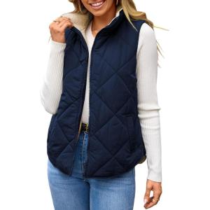 image:imageDokotoo Womens 2025 Fall Vests Sleeveless Fleece Jacket Zip Up Pockets Warm Coat Winter ClothingSail Blue