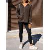 image:imageDokotoo Hoodies for Women Soft Fleece Half Zip Up Hoodie Long Sleeve Casual Pullover Oversized Sweatshirt Hooded TopsBrown