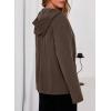 image:imageDokotoo Hoodies for Women Soft Fleece Half Zip Up Hoodie Long Sleeve Casual Pullover Oversized Sweatshirt Hooded TopsBrown