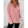 image:imageDokotoo Hoodies for Women Soft Fleece Half Zip Up Hoodie Long Sleeve Casual Pullover Oversized Sweatshirt Hooded TopsPink
