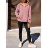 image:imageDokotoo Hoodies for Women Soft Fleece Half Zip Up Hoodie Long Sleeve Casual Pullover Oversized Sweatshirt Hooded TopsPink