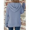 image:imageDokotoo Womens Full Zip Up Hoodies Waffle Knit Long Sleeve Drawstring Casual Sweatshirt Hooded TopsBeau Blue