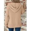 image:imageDokotoo Womens Full Zip Up Hoodies Waffle Knit Long Sleeve Drawstring Casual Sweatshirt Hooded TopsBeige