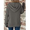 image:imageDokotoo Womens Full Zip Up Hoodies Waffle Knit Long Sleeve Drawstring Casual Sweatshirt Hooded TopsGrey