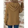 image:imageDokotoo Womens Full Zip Up Hoodies Waffle Knit Long Sleeve Drawstring Casual Sweatshirt Hooded TopsKhaki