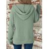 image:imageDokotoo Womens Full Zip Up Hoodies Waffle Knit Long Sleeve Drawstring Casual Sweatshirt Hooded TopsSmoke Green