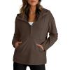 image:imageDokotoo Hoodies for Women Soft Fleece Half Zip Up Hoodie Long Sleeve Casual Pullover Oversized Sweatshirt Hooded TopsBrown