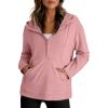 image:imageDokotoo Hoodies for Women Soft Fleece Half Zip Up Hoodie Long Sleeve Casual Pullover Oversized Sweatshirt Hooded TopsPink