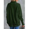 image:imageDokotoo Womens Casual Oversized Half Zip Sweatshirts Long Sleeve Solid Color Pullover Jackets with PocketsBblackish Green