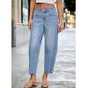 image:imageDokotoo Casual Jeans for Women Loose Baggy Wide Leg Jeans Woman High Waisted Stretchy Denim Pants with PocketsLight Blue