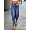 image:imageDokotoo Casual Jeans for Women Loose Baggy Wide Leg Jeans Woman High Waisted Stretchy Denim Pants with PocketsNavy Blue