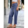 image:imageDokotoo Casual Jeans for Women Loose Baggy Wide Leg Jeans Woman High Waisted Stretchy Denim Pants with PocketsNavy Blue