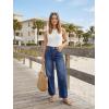 image:imageDokotoo Casual Jeans for Women Loose Baggy Wide Leg Jeans Woman High Waisted Stretchy Denim Pants with PocketsNavy Blue