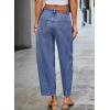 image:imageDokotoo Casual Jeans for Women Loose Baggy Wide Leg Jeans Woman High Waisted Stretchy Denim Pants with PocketsTeal