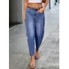 image:imageDokotoo Casual Jeans for Women Loose Baggy Wide Leg Jeans Woman High Waisted Stretchy Denim Pants with PocketsTeal
