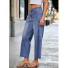 image:imageDokotoo Casual Jeans for Women Loose Baggy Wide Leg Jeans Woman High Waisted Stretchy Denim Pants with PocketsTeal