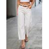 image:imageDokotoo Casual Jeans for Women Loose Baggy Wide Leg Jeans Woman High Waisted Stretchy Denim Pants with PocketsWhite
