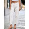 image:imageDokotoo Casual Jeans for Women Loose Baggy Wide Leg Jeans Woman High Waisted Stretchy Denim Pants with PocketsWhite