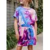 image:imageDokotoo Girls Summer Cute TShirt and Shorts Set with Side PocketsB Purple