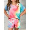image:imageDokotoo Girls Summer Cute TShirt and Shorts Set with Side PocketsB Rose