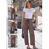 image:imageDokotoo Jeans for Women Casual High Waisted Straight Wide Leg Pants Loose Cargo Denim Pants with PocketsDark Brown