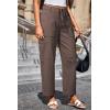 image:imageDokotoo Jeans for Women Casual High Waisted Straight Wide Leg Pants Loose Cargo Denim Pants with PocketsDark Brown